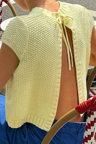 Open Back Knit Top