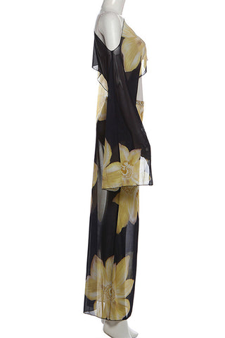 Floral One-Shoulder Skirt Set