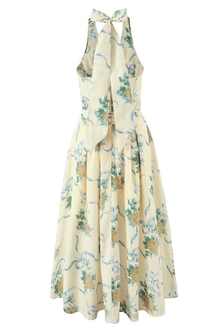 Floral Halter Neck Casual Dress