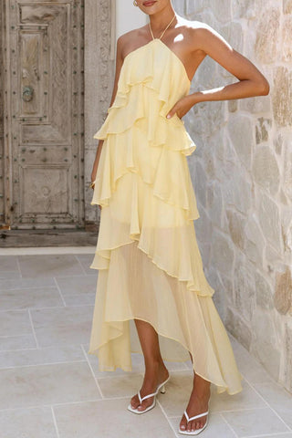 Layered Halter Maxi Dress