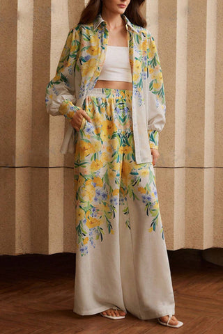 Floral Print Shirt & Pants Set