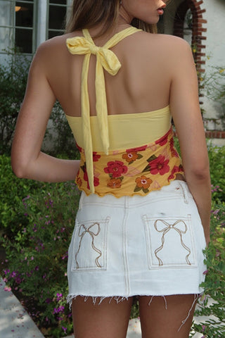 Halter Floral Star Tank Top