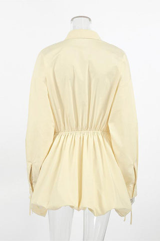 Relaxed Fit Button-Front Casual Dress