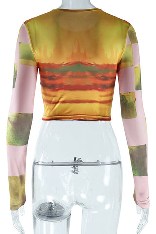 Artistic Print Long Sleeve T-Shirt