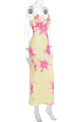 Floral Print Spaghetti Strap Dress