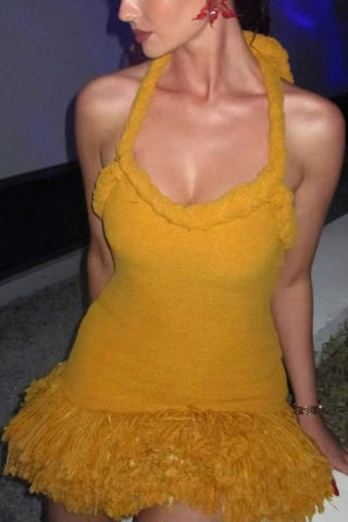 Textured Fringe Casual Dress