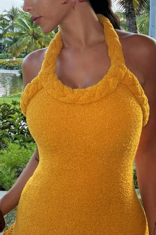 Textured Fringe Casual Dress