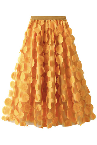 Textured Circle A-Line Skirt