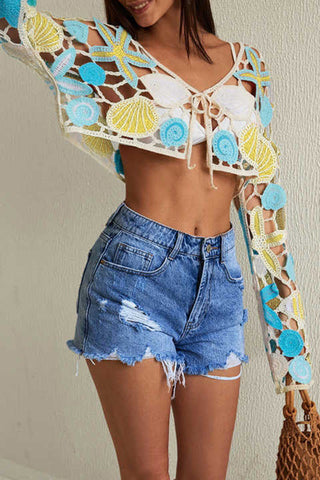 Crochet Cover-Up with Sea Motifs