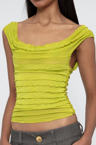 Ruffled Square Neck Tank Top