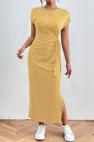 Striped Casual Midi Dress