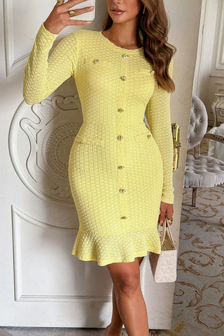 Elegant Button Detail Casual Dress
