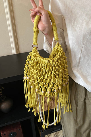 Chic Knotted Fringe Handbag