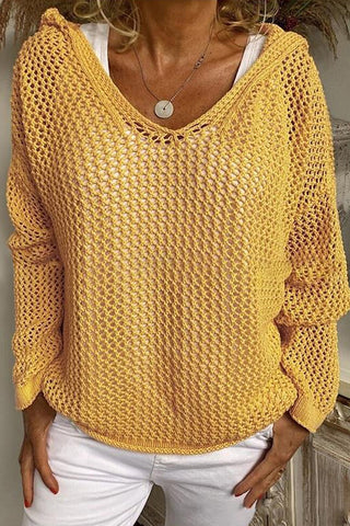 Casual Knit V-Neck Blouse