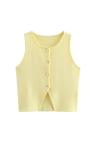 Button-Front Tank Top