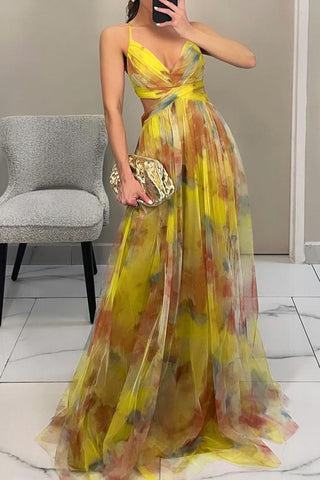 Elegant Floral Evening Gown