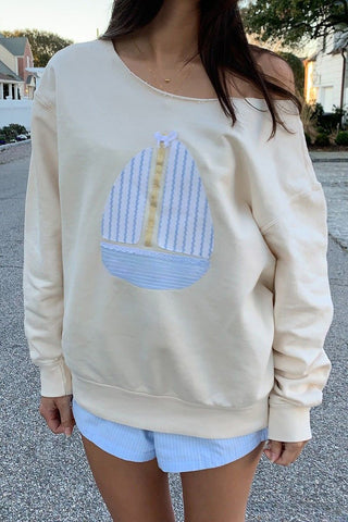 Sailboat Patchwork Sweatshirt