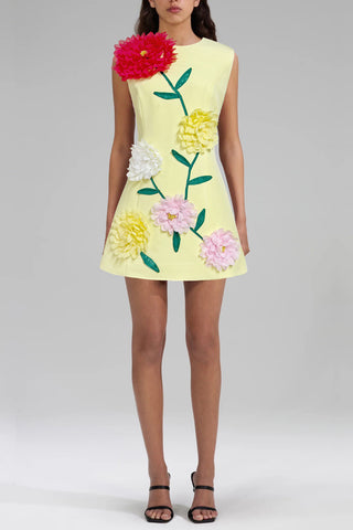 Floral Appliqué Vacation Dress