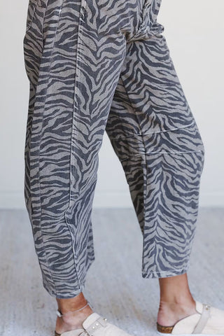 Zebra Print Straight Leg Jeans