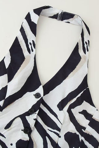 Zebra Print Halter Vest