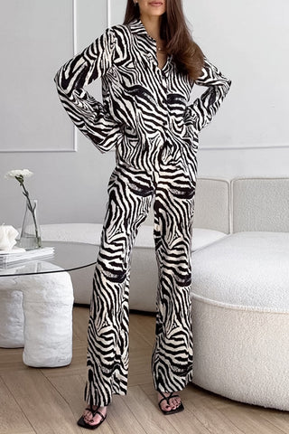 Zebra Print Pants Set