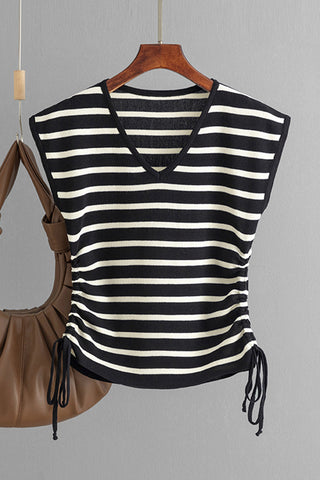 V-Neck Ruched T-Shirt