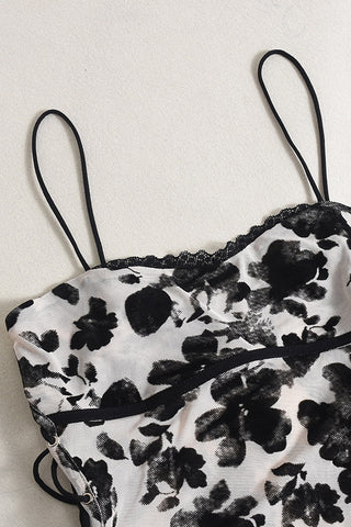 Floral Print Spaghetti Strap Dress