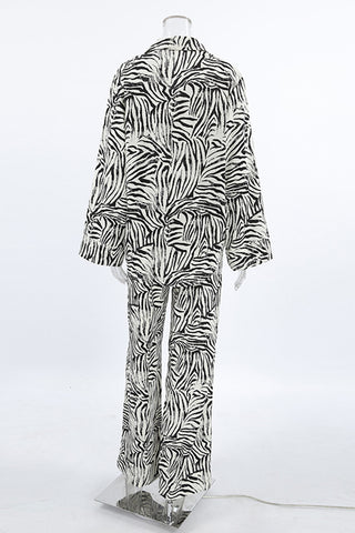 Zebra Print Pants Set