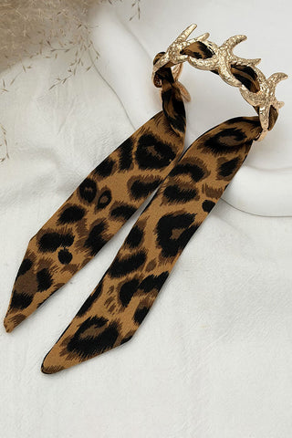 Leopard Print Tie Cuff Bracelet