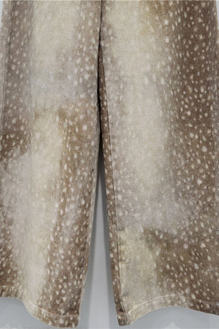 Animal Print Wide Leg Straight Jeans