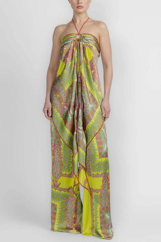 Paisley Halter Neck Wide-Leg Pants Set