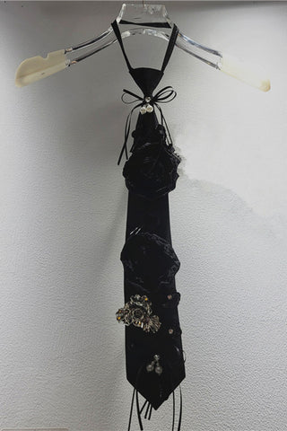Embellished Fringe Statement Tie