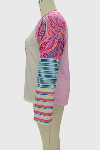 Patchwork Long Sleeve Top
