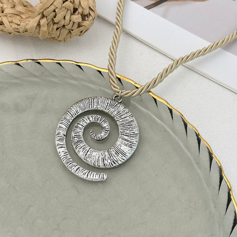 Abstract Spiral Pendant Necklace