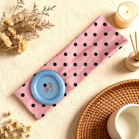 Button Accent Polka Dot Headband