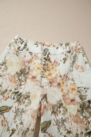 High-Rise Floral Wide-Leg Pants