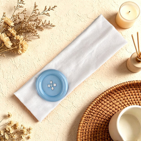 Large Button Detail Elastic Headband