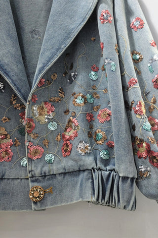 Floral Embellished Denim Jacket