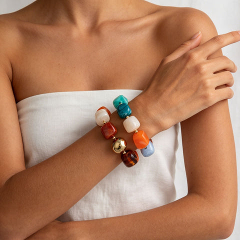 Chunky Beaded Stretch Bracelet