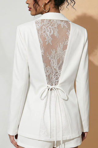 Lace Back Tie-Back Blazer