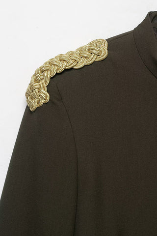 Braided Epaulet Military Crop Jacket