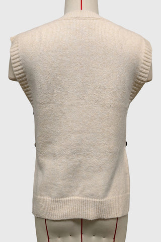 3D Floral Button-Side Sweater Vest