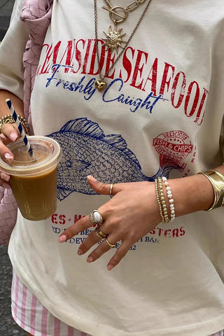 Graphic Fish Print Crew Neck T-Shirt