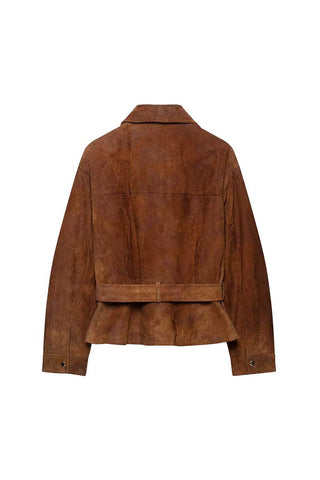 Belted Suede Utility Jacket