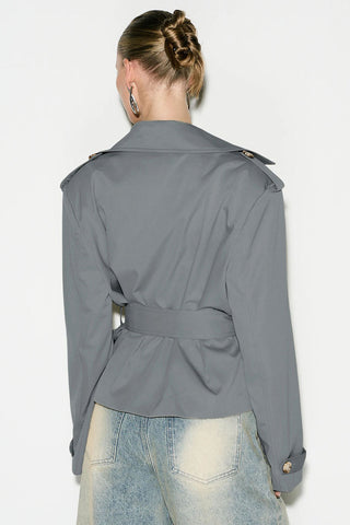 Belted Peplum Collar Coat