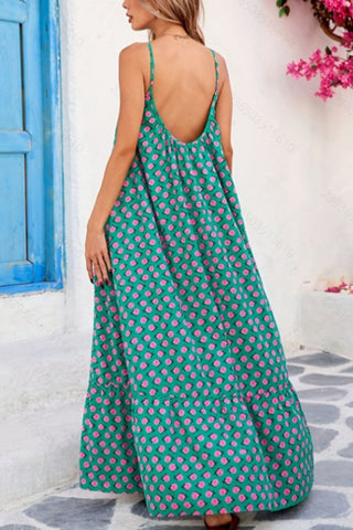 Floral Tie-Front Ruffle Maxi Dress