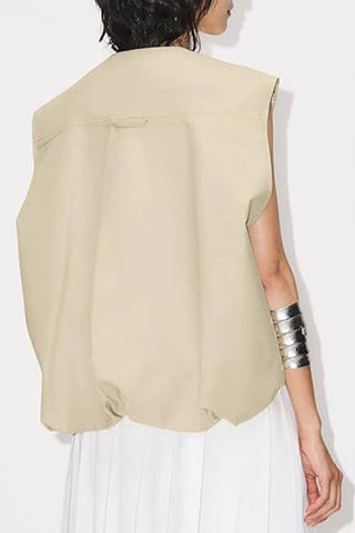 Zip-Front Sleeveless Utility Vest