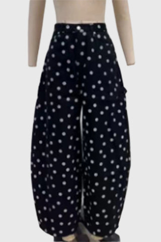 Polka Dot High-Waist Wide Leg Casual Pants