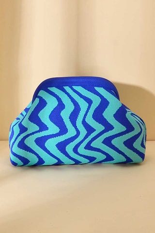 Zigzag Pattern Woven Pouch Bag