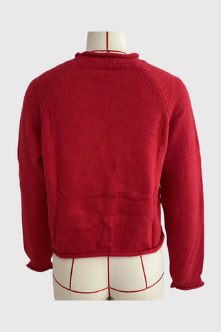 Fish Graphic Crew Neck Knit Sweater